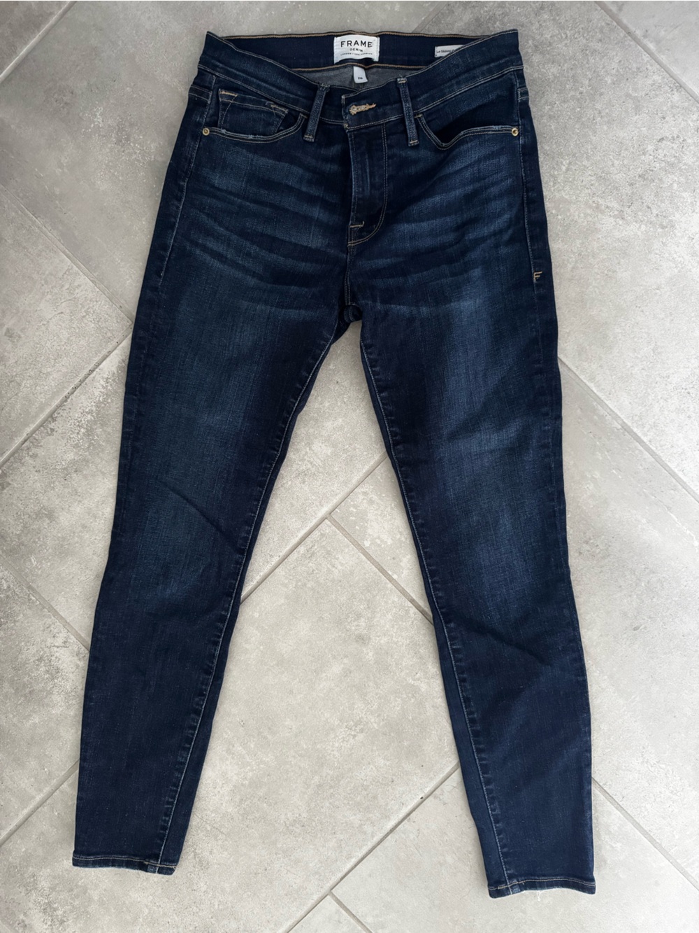 FRAME Le Skinny de Jeanne Crop Jeans | Size 28 | Dark Wash